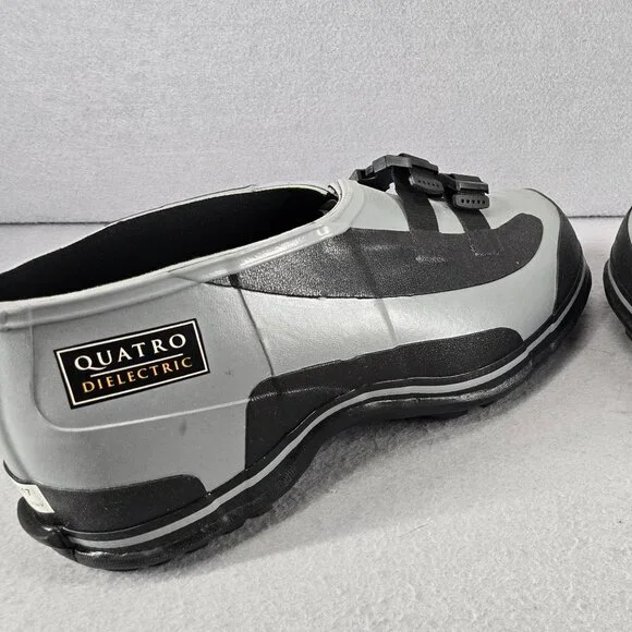 New Skellerup Quatro Safety 2 Buckel Moulded Sole Overshoe, Size 11, Blk/Gray